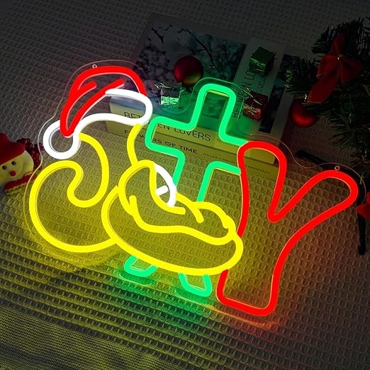 JOY Nativity Scene Neon Sign Neon Christmas Lights Dimmabale LED Merry Christmas Wall Art Religious Holiday Decor for Home, Window, Wall, Xmas Tree(15.9 * 10.5inch)